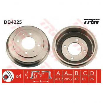 Tambor de freno TRW DB4225 - Tambor de freno para vehículos, alta calidad y durabilidad