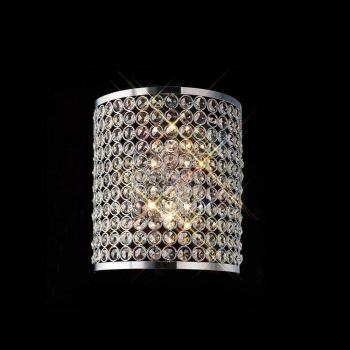 Aplique Ava Rectangular de 2 Bombillas en Cromo Pulido y Cristal