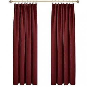 Deconovo Cortinas Opacas Dormitorio Modernas Salon Decór Ventana Aialantes Termicas para Habitacion Matrimonio con Bolsillos 140 x 200 cm Rojo Oscuro