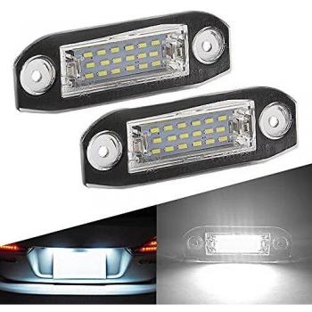 Maimiao 2 Piezas LED matrícula luces lámparas bombillas 3528 SMD 12V 6500K Xenón Blanco CanBus No hay error, Para Volvo S80 XC90 S40 V60 XC60 S60 C70 V50 XC70 V70