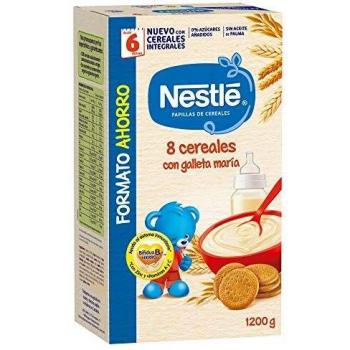 Nestlé Papillas 8 Cereales con Galleta María, 6+ Meses, 1200g