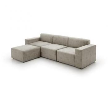 Sofá Modular Mónica Alta Gama Diseño Gris Claro 223x130x77