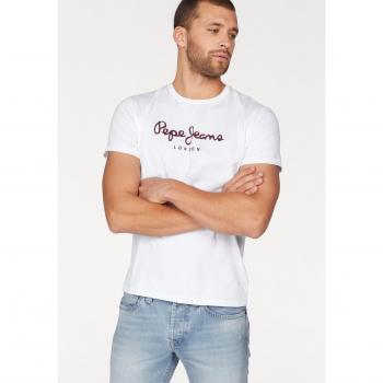 Pepe Jeans EGGO Men's Short Sleeve T-Shirt - White, Regular Fit, Logo Print