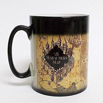 Harry Potter inspirado mapa del merodeador cambio de color taza Morphing 11 Oz taza de cerámica