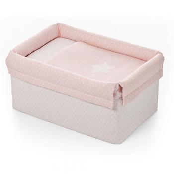 Bolín Bolón 1950241013200 - Textil para minicuna estrellitas, color rosa