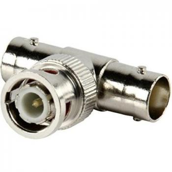 BNC T-Splitter Adapter - Dual BNC Female to BNC Male Connector
