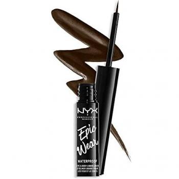NYX Professional Makeup Epic Wear Liquid Liner, liquid eyeliner, matte finish, shade 02 Brown, 3.5 ml
