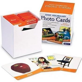Learning Resources Ltd- Tarjetas fotográficas con Vocabulario básico, Color