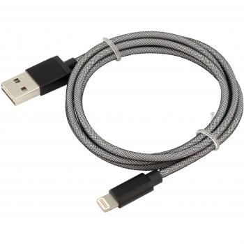 Cable USB Nylon Lightning 100 cm para iPhone, iPad y iPod - Color Gris