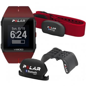 Polar V800 Javier Gomez Noya - Reloj deportivo GPS, sensor de frecuencia cardíaca H7 HR, soporte y sensor de cadencia, color rojo