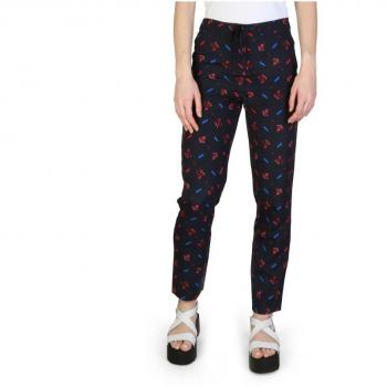 Armani Exchange Slim-Fit Blue Polyester Trousers for Women