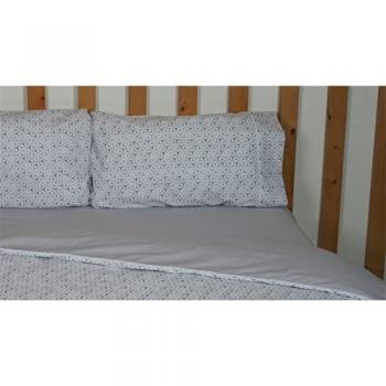 Funda Nórdica de Algodón Rita 1 de Alta Calidad con 2 Fundas de Almohada - Gris 105 cm