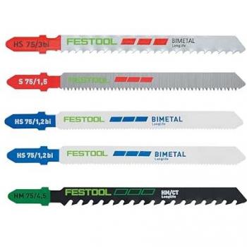 Set de hojas de calar STS-Sort/21 P/M/B - 578072 - Festool, juego de 21 piezas para sierra de calar, incluye variedad de hojas para diferentes materiales (madera, metal y plástico),