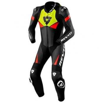 Mono de Cuero REV'IT! Argon 2 Negro-Amarillo Neón