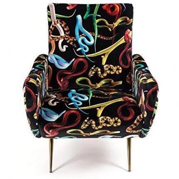 Seletti Toiletpaper Armchair Snakes Poltrona con decoro serpenti