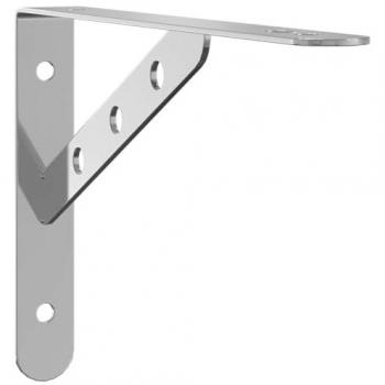Soportes de estante de pared 4 piezas 23,5x2,5x15,5 cm Acero inoxidable Plata
