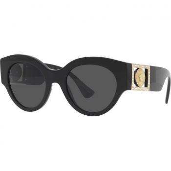Versace VE4438B Women's Round Black Sunglasses