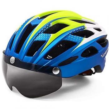 VICTGAOL Casco Bicicleta Helmet Bici Ciclismo para Adulto con Luz Trasera LED Visera Extraíble Hombres Mujeres Adultos de Bicicleta para Montar