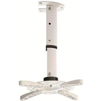 Soporte de techo para proyector en blanco extensible de 29,7 hasta 37 cm, inclinable 30°, girable 360° para NEC V260