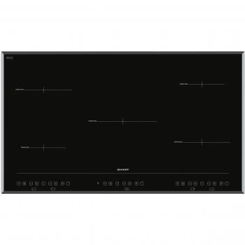 Placa de Inducción Integrada Sharp KH-9I26CT00 Negra 90 cm con 5 Zonas de Cocción