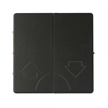 Tecla Doble Simon 82 para Persianas Sin Enclavamiento Negro Mate