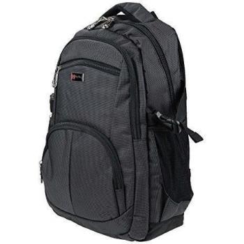 City Mochila escuela trabajo & Bag Mochila Escolar Deporte Mochila Backpack Laptop Mochila Compartimento 15 pulgadas negro Schwarz+1 Wildleder Etui XXL