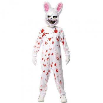 Disfraz de Conejo Zombie para niños - Incluye traje completo, máscara de conejo zombi, detalles desgastados y ensangrentados, talla infantil disponible