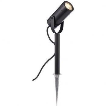 Foco para exteriores Saxby Palin Garden Stake Acero Inoxidable Vidrio 1 bombilla 33cm IP44 GU10 negro mate
