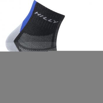 Hilly Hombre Twin Skin Tobillera Calcetines de running, hombre, color Black/Electric Blue/Grey, tamaño large