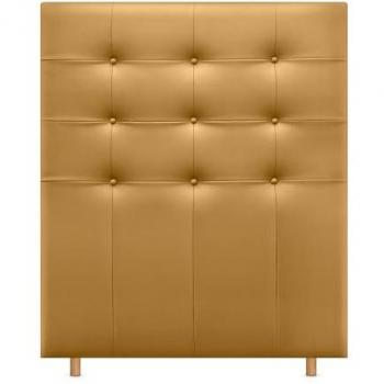 Cabecero Capitoné hasta el Suelo ACUALINE Tapizado en Polipiel Dorado 95cm para Camas Individuales y Matrimonio