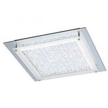 Plafón Cuadrado LED 28cm Cromo Espejo y Cristal 12W 4000K 1200lm con Garantía de 3 Años