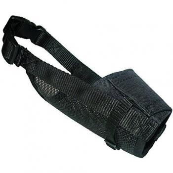 Muselina de Nylon Negra para Perro Grande con Parte de Hocico Transpirable y Ajustable