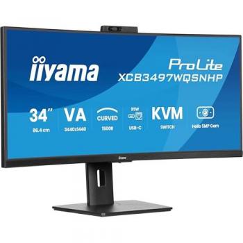 Monitor Iiyama ProLite 34 Curvo VA UWQHD 3440x1440 120Hz USB-C con Webcam y KVM