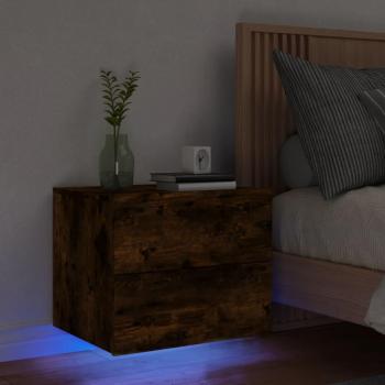 Cabina de pared con luces LED roble ahumado