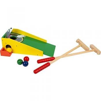 Legler small foot 8177 Mini golf grano de arena de madera , con dos palos y cuatro bolas de colores, a partir de los 5 años