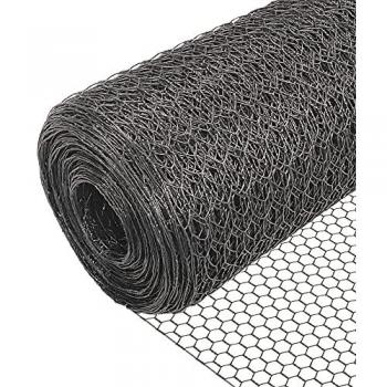 Malla de Alambre Hexagonal 13mm con Revestimiento de PVC, Rollo 1x25m, Gris para Enrejado Triple Torsión