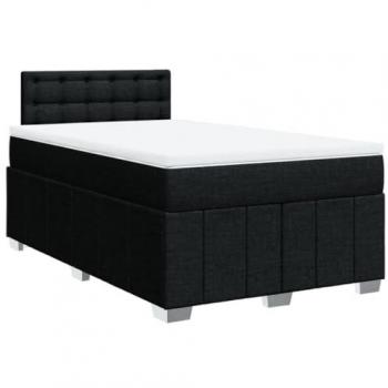 Cama box spring con colchón de muelles en tela negra 120x190 cm