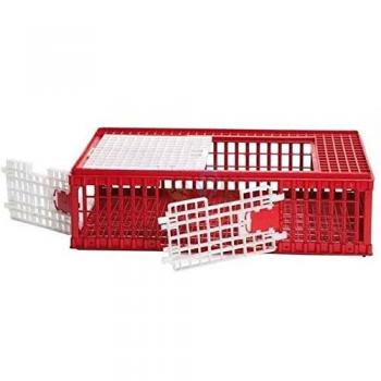 Jaula de Transporte de Plástico para Aves con Puerta Frontal Corredera 95x57x29 cm