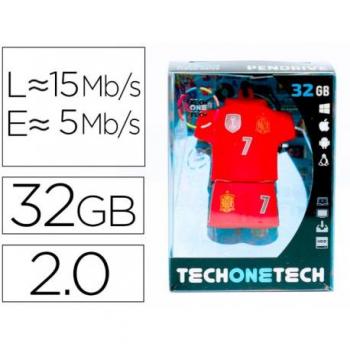 Memoria USB 32GB Tech One Tech Equipación Fútbol Selección España Mundial Brasil USB 2.0