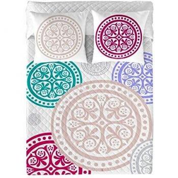 Devota & Lomba Medallones Colcha Bouti, Algodón, Multicolor, 260 x 270 cm