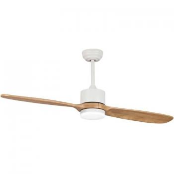 Ventilador de Techo Sulion Bambú con Luz LED 132cm 23W Blanco/Madera, Motor DC, 20W CCT Dim