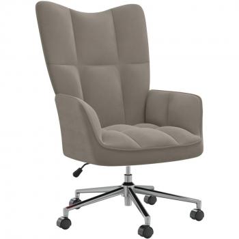 Sillón de relax de terciopelo gris claro vidaXL