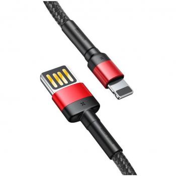 Cable Baseus Cafule USB - Lightning 1 metro 2.4A (Negro-Rojo)