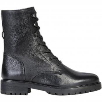 Geox Hoara Women's Black Lace-Up Ankle Boots with Zipper, Size 37