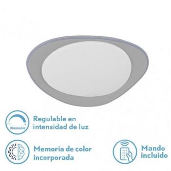 Plafón LED Daire Gris 48W con control remoto y memoria