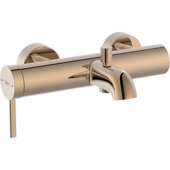 Grifo monomando para bañera o ducha Ona Roca, Color: Oro rosado, con inversor automático