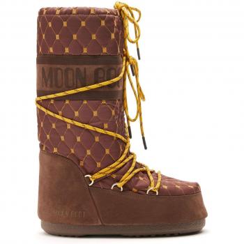 Moon Boot Women's Icon Quilted Snow Boots in Leather Brown | Size 35-38 | 14029000D