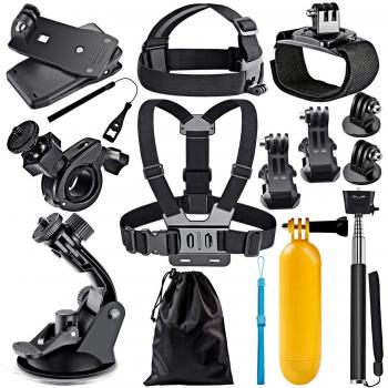 Neewer 12-In-1 - Acción Kit de accesorios de cámara para GoPro Hero 4/5 Sesión, Hero 1/2/3/3 + / 4/5, SJ4000 / 5000, Nikon y Sony Deportes DV en Natación Rowing Escalada Bike Riding Camping y más