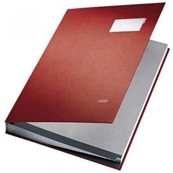 Carpeta para firmas LEITZ, 10 compartimentos, cubierta de PP, roja