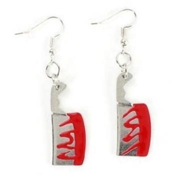Pendientes de Cuchillos de Carnicero Sangrientos